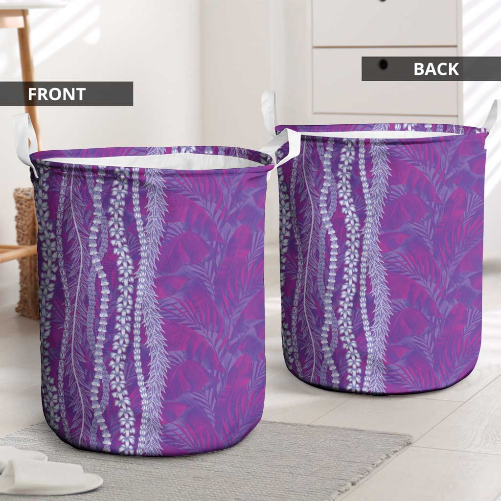 Hawaii Prince Kuhio Laundry Basket Violet Hawaiian Lau Maia With Leis