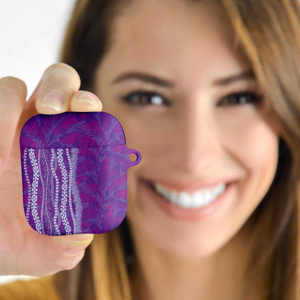 Hawaii Prince Kuhio AirPods Case Violet Hawaiian Lau Maia With Leis LT05 - Polynesian Pride