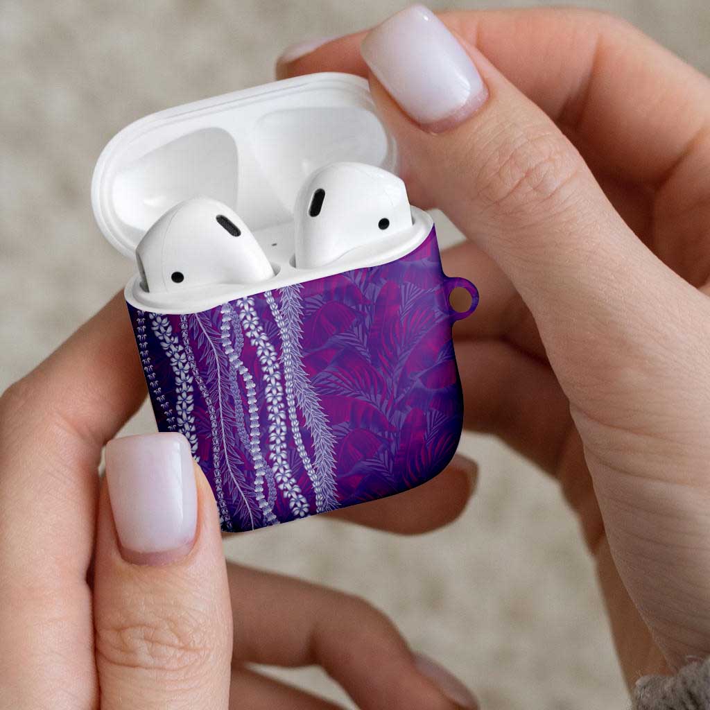 Hawaii Prince Kuhio AirPods Case Violet Hawaiian Lau Maia With Leis LT05 - Polynesian Pride