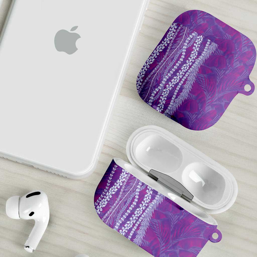 Hawaii Prince Kuhio AirPods Case Violet Hawaiian Lau Maia With Leis LT05 - Polynesian Pride
