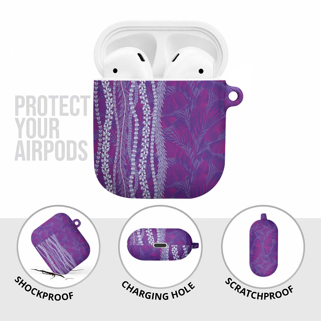 Hawaii Prince Kuhio AirPods Case Violet Hawaiian Lau Maia With Leis LT05 - Polynesian Pride