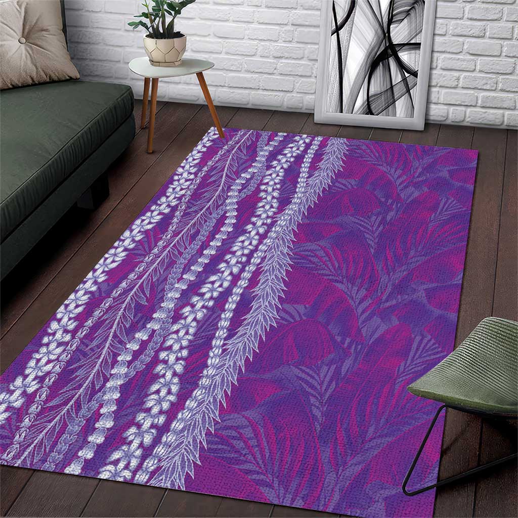 Hawaii Prince Kuhio Area Rug Violet Hawaiian Lau Maia With Leis LT05 Violet - Polynesian Pride