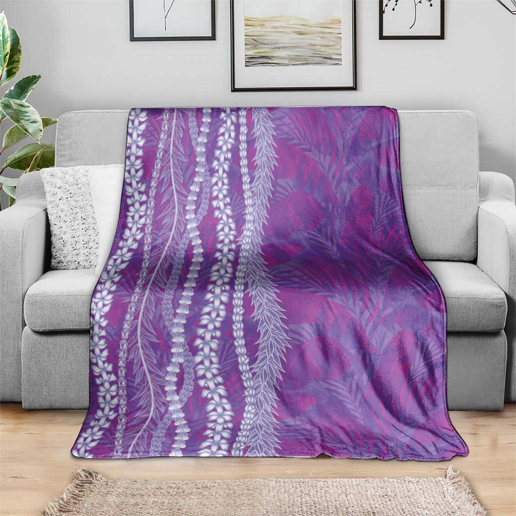 Hawaii Prince Kuhio Blanket Violet Hawaiian Lau Maia With Leis