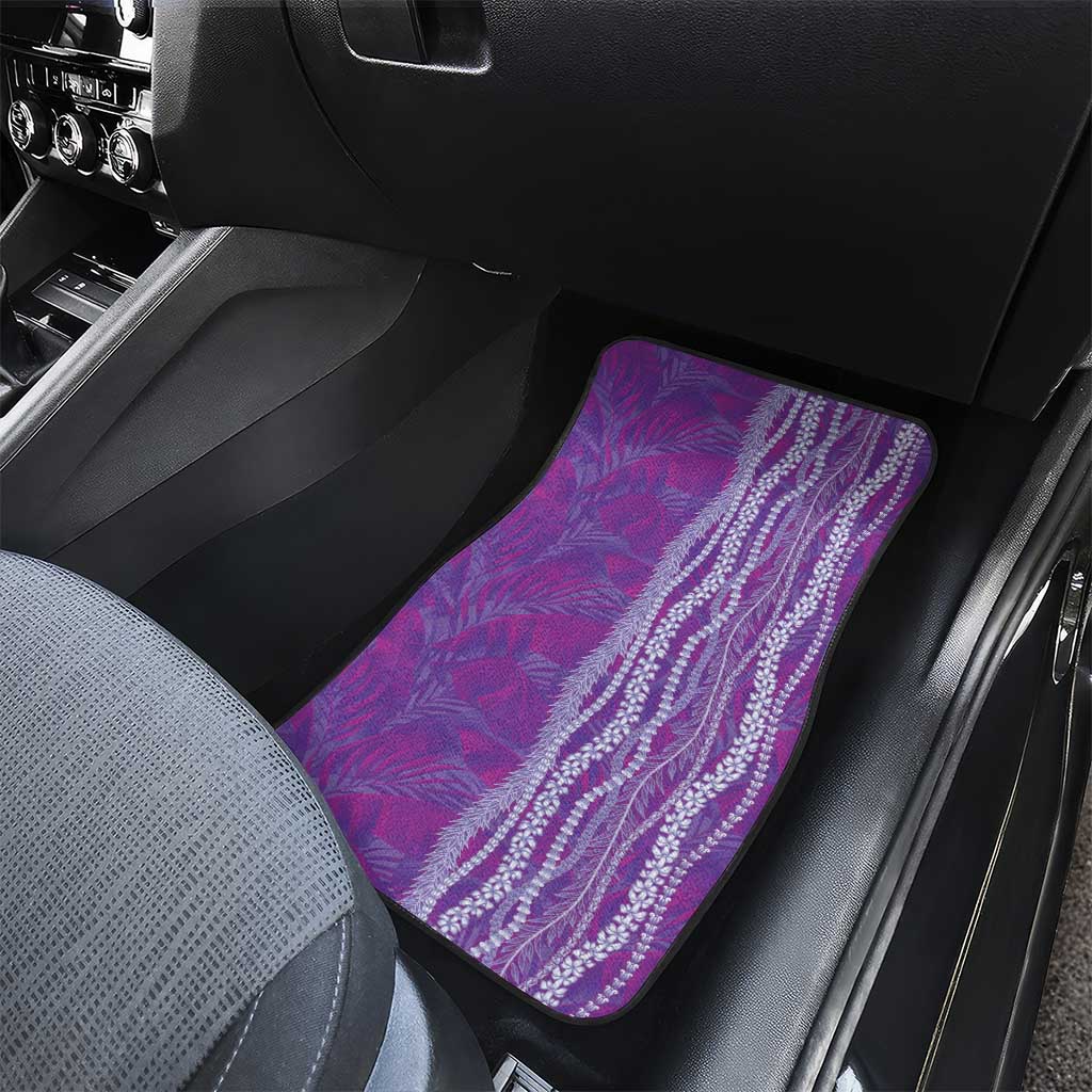 Hawaii Prince Kuhio Car Mats Violet Hawaiian Lau Maia With Leis