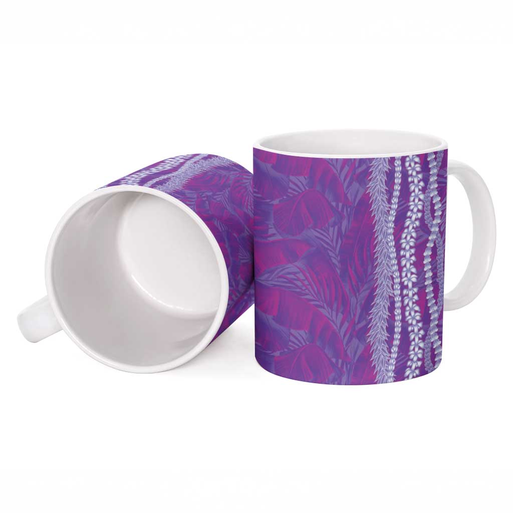 Hawaii Prince Kuhio Ceramic Mug Violet Hawaiian Lau Maia With Leis