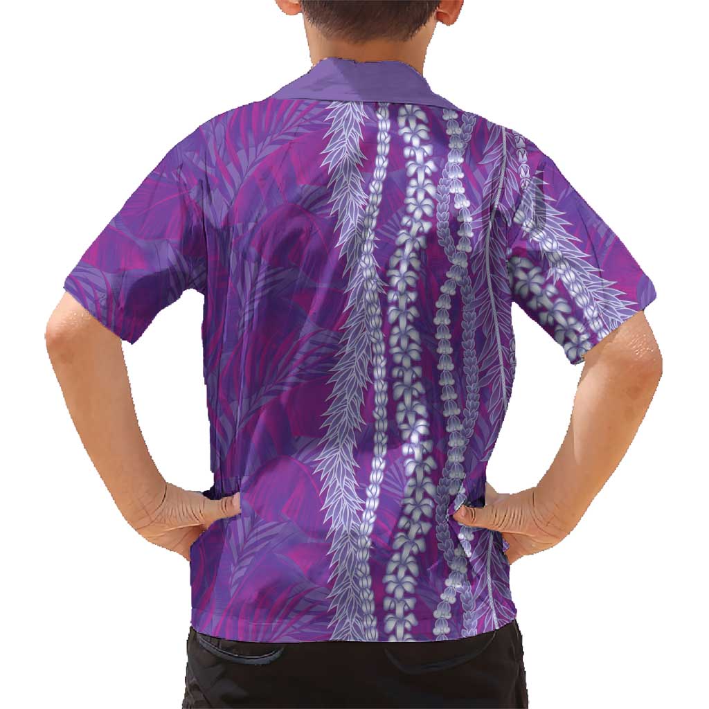 Hawaii Prince Kuhio Family Matching Long Sleeve Bodycon Dress and Hawaiian Shirt Violet Hawaiian Lau Maia With Leis LT05 - Polynesian Pride