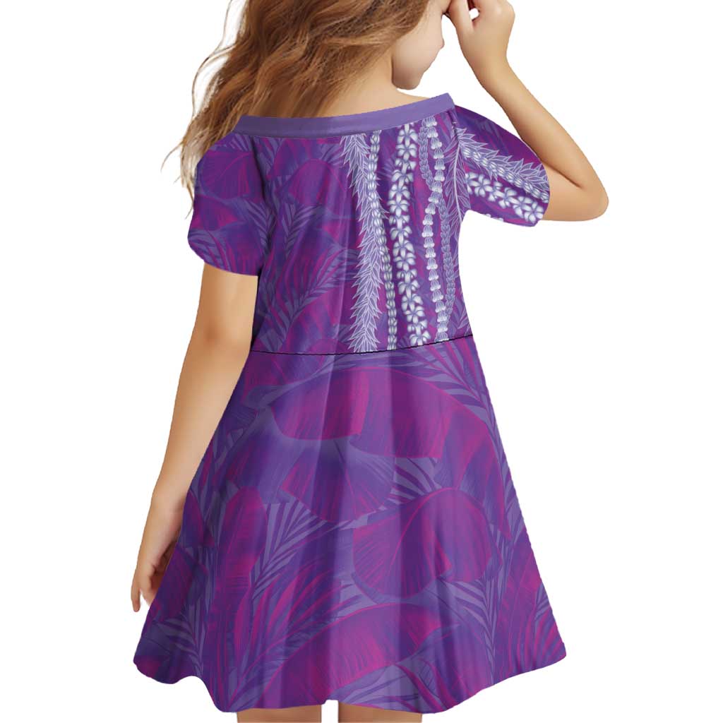 Hawaii Prince Kuhio Family Matching Off The Shoulder Long Sleeve Dress and Hawaiian Shirt Violet Hawaiian Lau Maia With Leis LT05 - Polynesian Pride