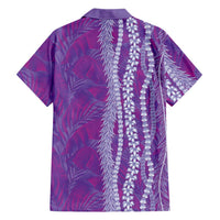 Hawaii Prince Kuhio Family Matching Off The Shoulder Long Sleeve Dress and Hawaiian Shirt Violet Hawaiian Lau Maia With Leis LT05 - Polynesian Pride