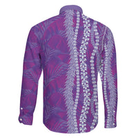 Hawaii Prince Kuhio Family Matching Off Shoulder Short Dress and Hawaiian Shirt Violet Hawaiian Lau Maia With Leis LT05 - Polynesian Pride
