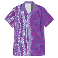 Hawaii Prince Kuhio Family Matching Short Sleeve Bodycon Dress and Hawaiian Shirt Violet Hawaiian Lau Maia With Leis LT05 Dad's Shirt - Short Sleeve Violet - Polynesian Pride