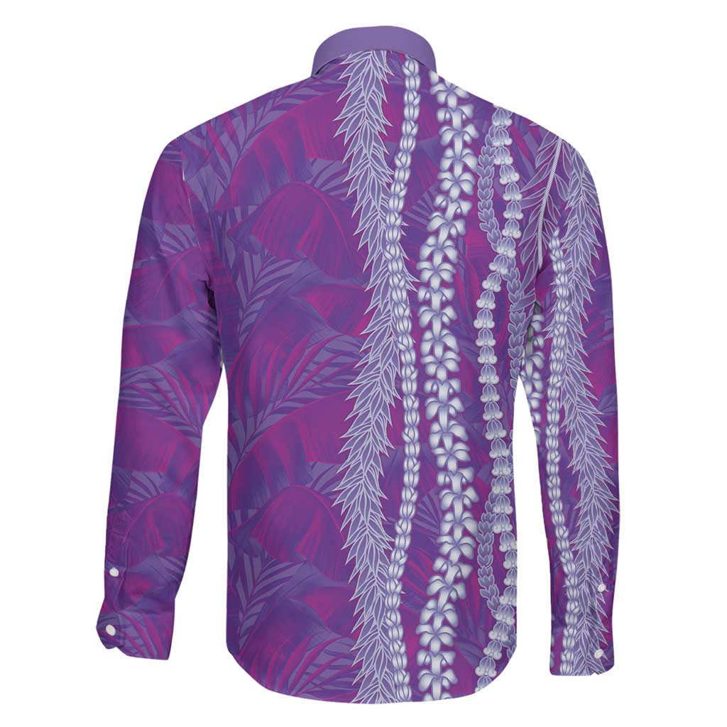 Hawaii Prince Kuhio Family Matching Short Sleeve Bodycon Dress and Hawaiian Shirt Violet Hawaiian Lau Maia With Leis LT05 - Polynesian Pride