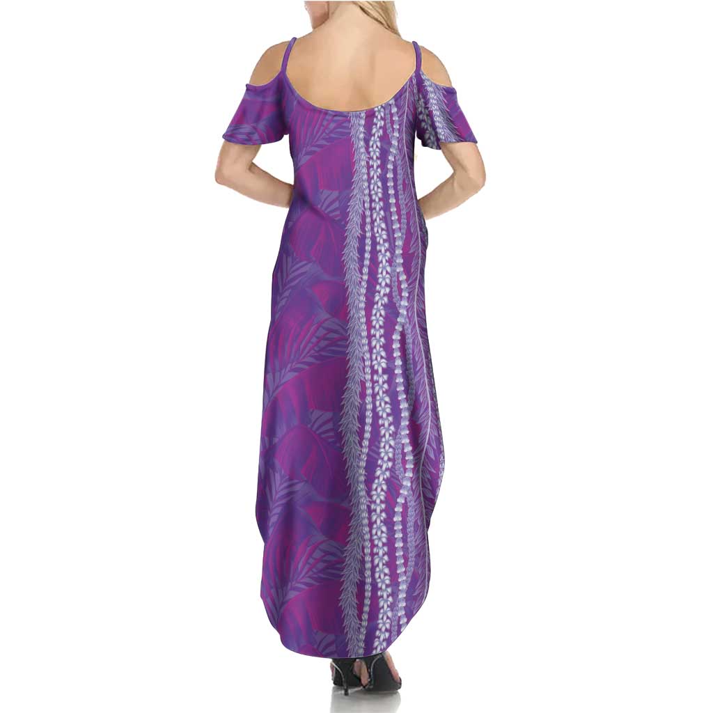 Hawaii Prince Kuhio Family Matching Summer Maxi Dress and Hawaiian Shirt Violet Hawaiian Lau Maia With Leis LT05 - Polynesian Pride