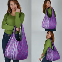 Hawaii Prince Kuhio Grocery Bag Violet Hawaiian Lau Maia With Leis LT05 - Polynesian Pride