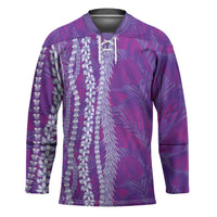 Hawaii Prince Kuhio Hockey Jersey Violet Hawaiian Lau Maia With Leis