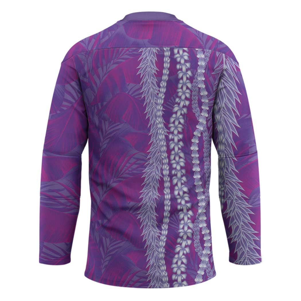 Hawaii Prince Kuhio Hockey Jersey Violet Hawaiian Lau Maia With Leis