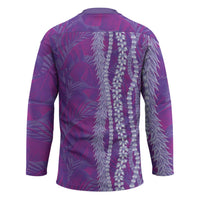 Hawaii Prince Kuhio Hockey Jersey Violet Hawaiian Lau Maia With Leis