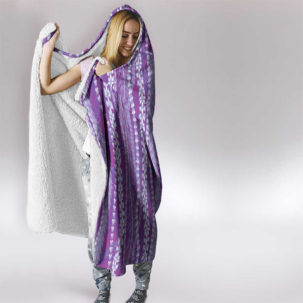 Hawaii Prince Kuhio Hooded Blanket Violet Hawaiian Lau Maia With Leis
