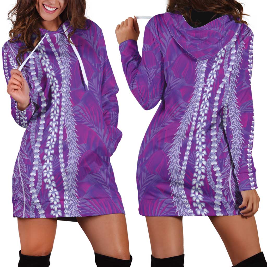 Hawaii Prince Kuhio Hoodie Dress Violet Hawaiian Lau Maia With Leis LT05 - Polynesian Pride