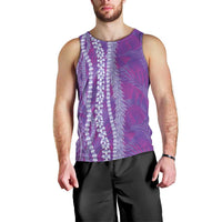 Hawaii Prince Kuhio Men Tank Top Violet Hawaiian Lau Maia With Leis