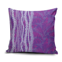 Hawaii Prince Kuhio Pillow Cover Violet Hawaiian Lau Maia With Leis LT05 Violet - Polynesian Pride