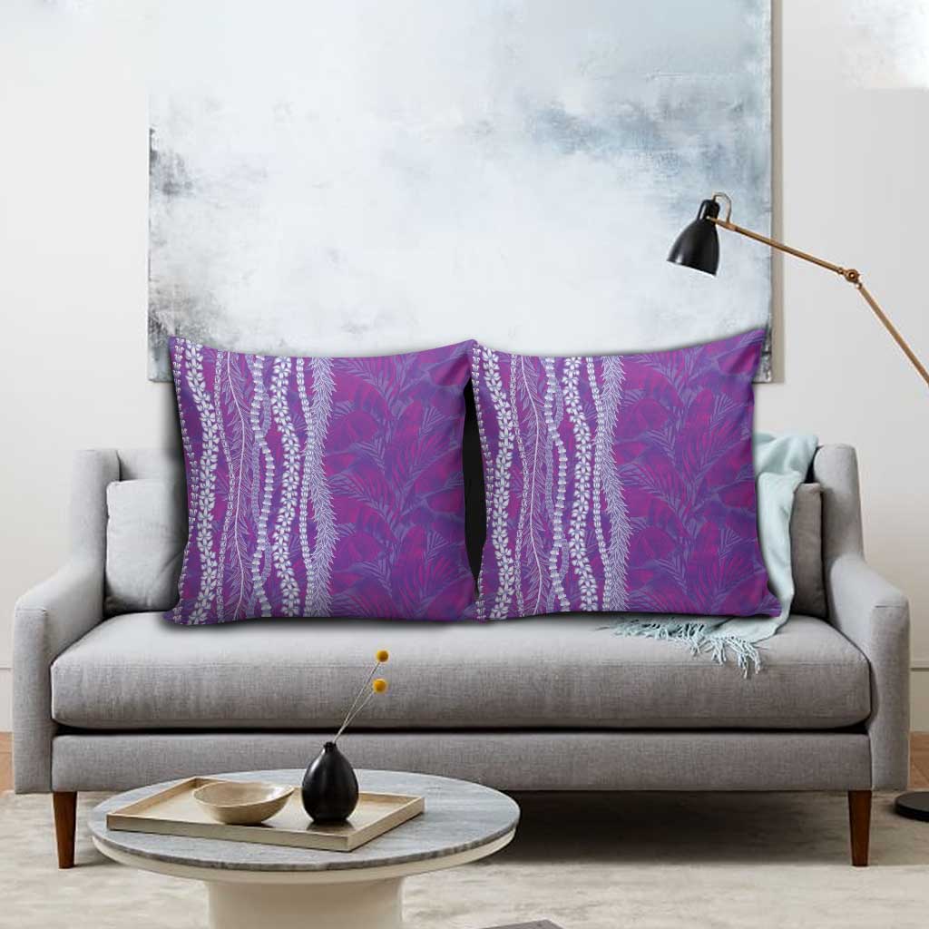 Hawaii Prince Kuhio Pillow Cover Violet Hawaiian Lau Maia With Leis LT05 - Polynesian Pride
