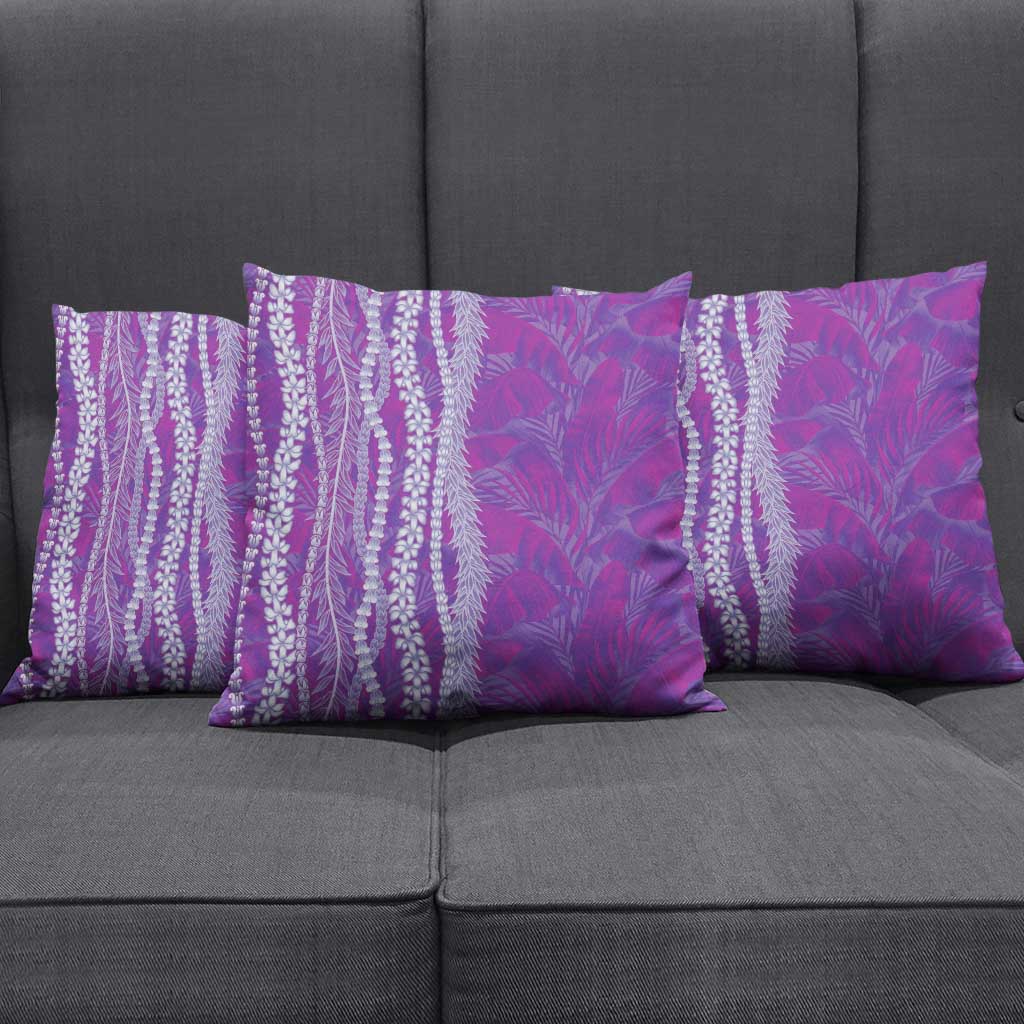 Hawaii Prince Kuhio Pillow Cover Violet Hawaiian Lau Maia With Leis LT05 - Polynesian Pride