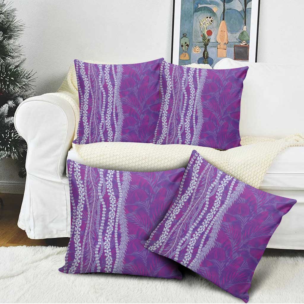 Hawaii Prince Kuhio Pillow Cover Violet Hawaiian Lau Maia With Leis LT05 - Polynesian Pride