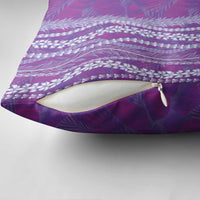 Hawaii Prince Kuhio Pillow Cover Violet Hawaiian Lau Maia With Leis LT05 - Polynesian Pride