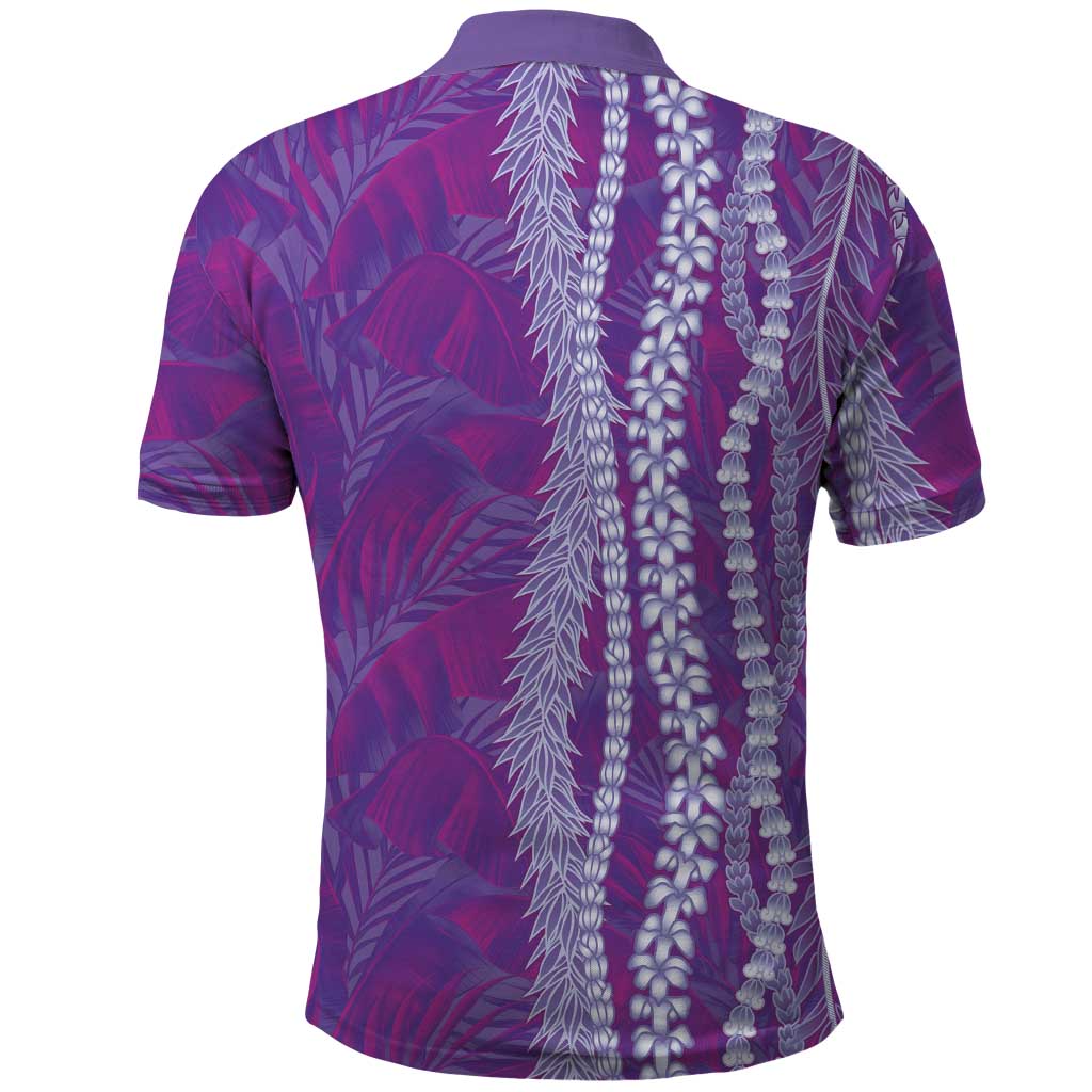 Hawaii Prince Kuhio Polo Shirt Violet Hawaiian Lau Maia With Leis