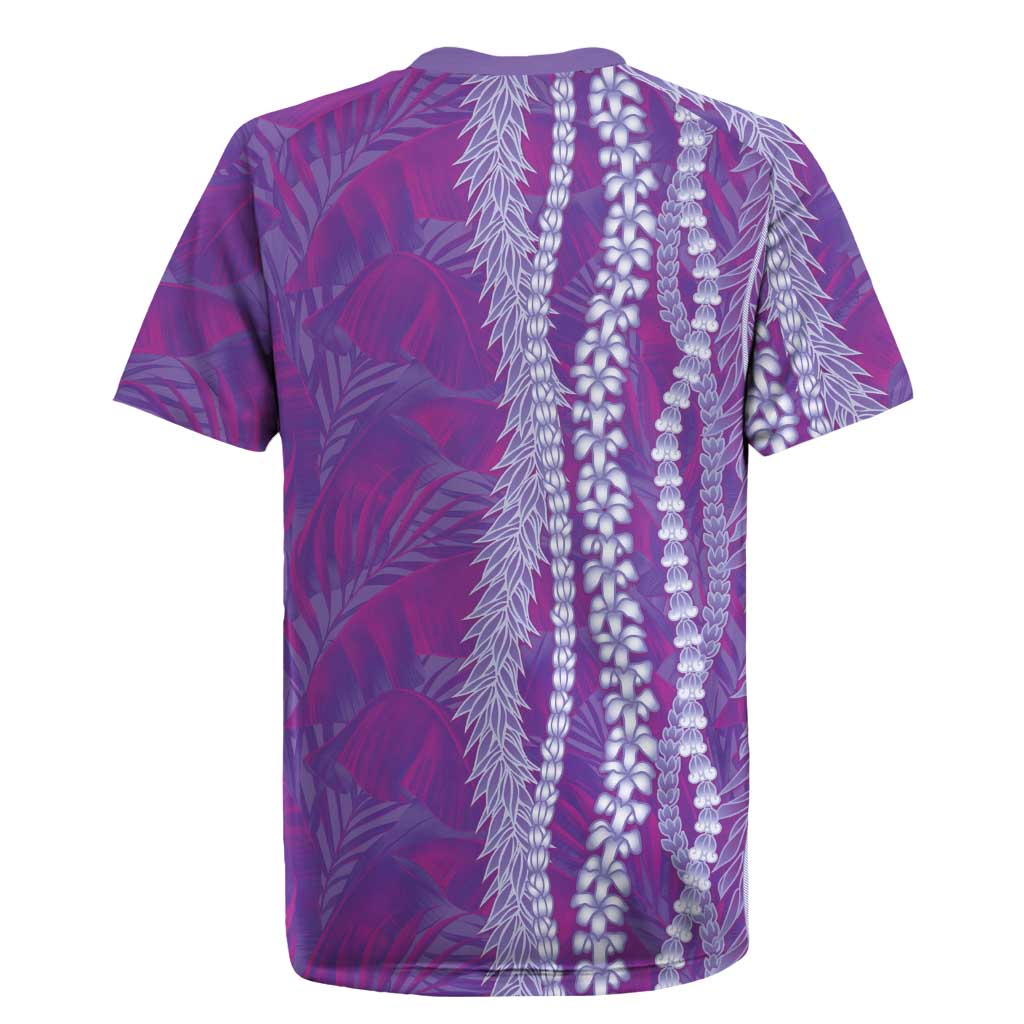 Hawaii Prince Kuhio Rugby Jersey Violet Hawaiian Lau Maia With Leis