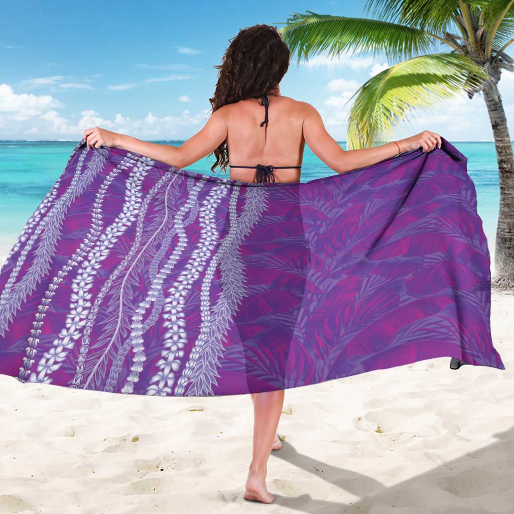 Hawaii Prince Kuhio Sarong Violet Hawaiian Lau Maia With Leis