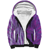 Hawaii Prince Kuhio Sherpa Hoodie Violet Hawaiian Lau Maia With Leis LT05 Unisex Violet - Polynesian Pride