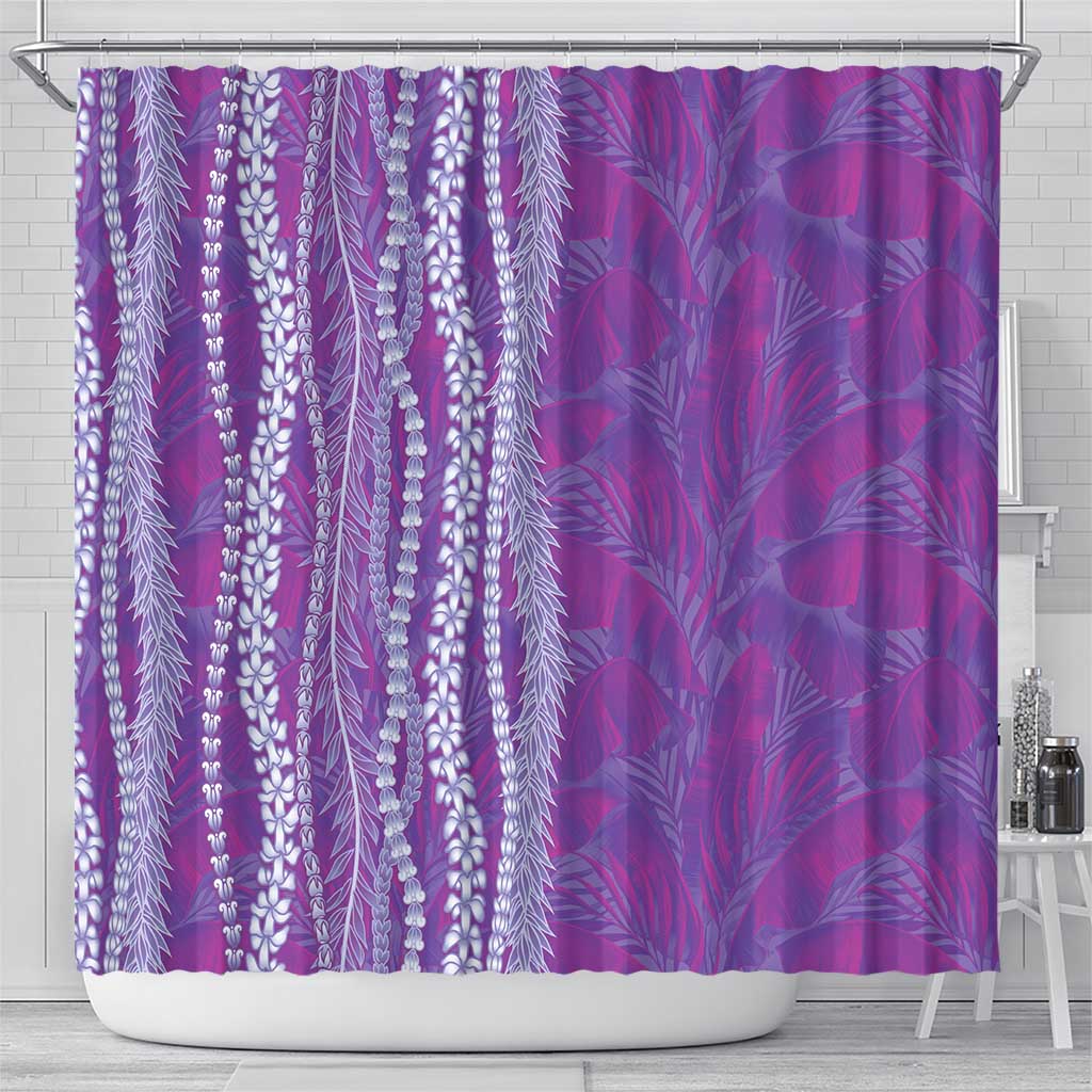 Hawaii Prince Kuhio Shower Curtain Violet Hawaiian Lau Maia With Leis