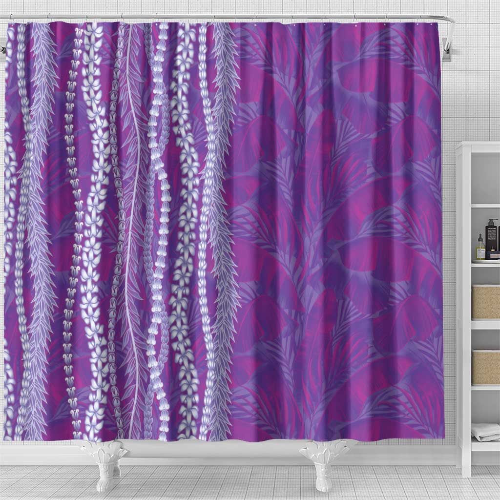 Hawaii Prince Kuhio Shower Curtain Violet Hawaiian Lau Maia With Leis
