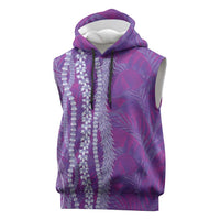 Hawaii Prince Kuhio Sleeveless Hoodie Violet Hawaiian Lau Maia With Leis LT05 Violet - Polynesian Pride