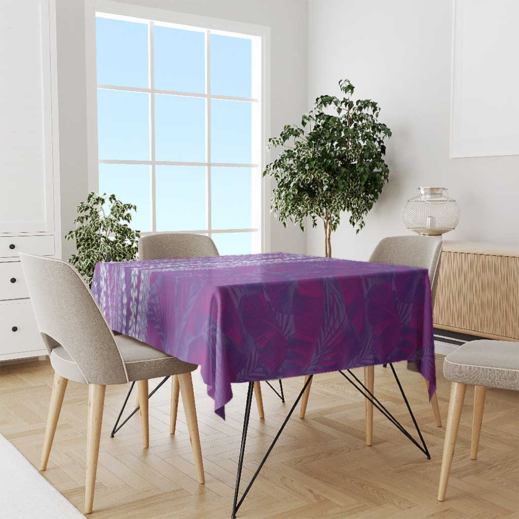 Hawaii Prince Kuhio Tablecloth Violet Hawaiian Lau Maia With Leis