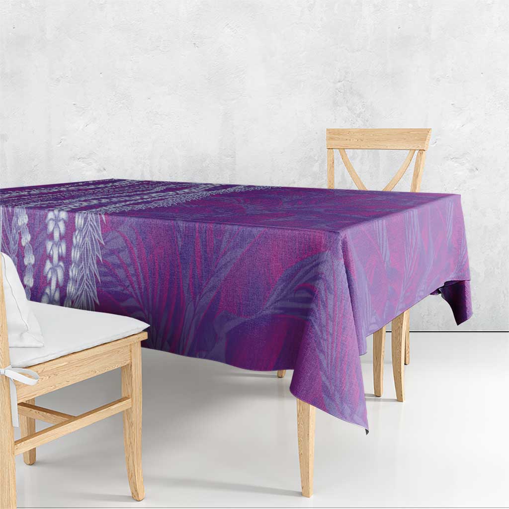 Hawaii Prince Kuhio Tablecloth Violet Hawaiian Lau Maia With Leis