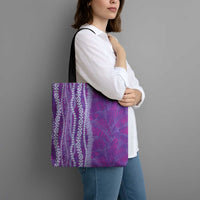 Hawaii Prince Kuhio Tote Bag Violet Hawaiian Lau Maia With Leis LT05 - Polynesian Pride