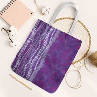Hawaii Prince Kuhio Tote Bag Violet Hawaiian Lau Maia With Leis LT05 White Strap One Size Violet - Polynesian Pride