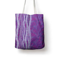 Hawaii Prince Kuhio Tote Bag Violet Hawaiian Lau Maia With Leis LT05 - Polynesian Pride