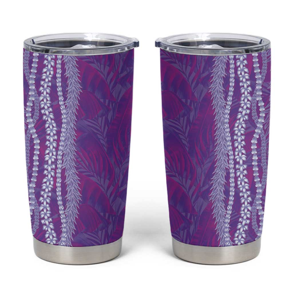 Hawaii Prince Kuhio Tumbler Cup Violet Hawaiian Lau Maia With Leis LT05 Violet - Polynesian Pride