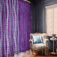 Hawaii Prince Kuhio Window Curtain Violet Hawaiian Lau Maia With Leis LT05 - Polynesian Pride