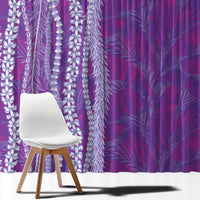 Hawaii Prince Kuhio Window Curtain Violet Hawaiian Lau Maia With Leis LT05 - Polynesian Pride