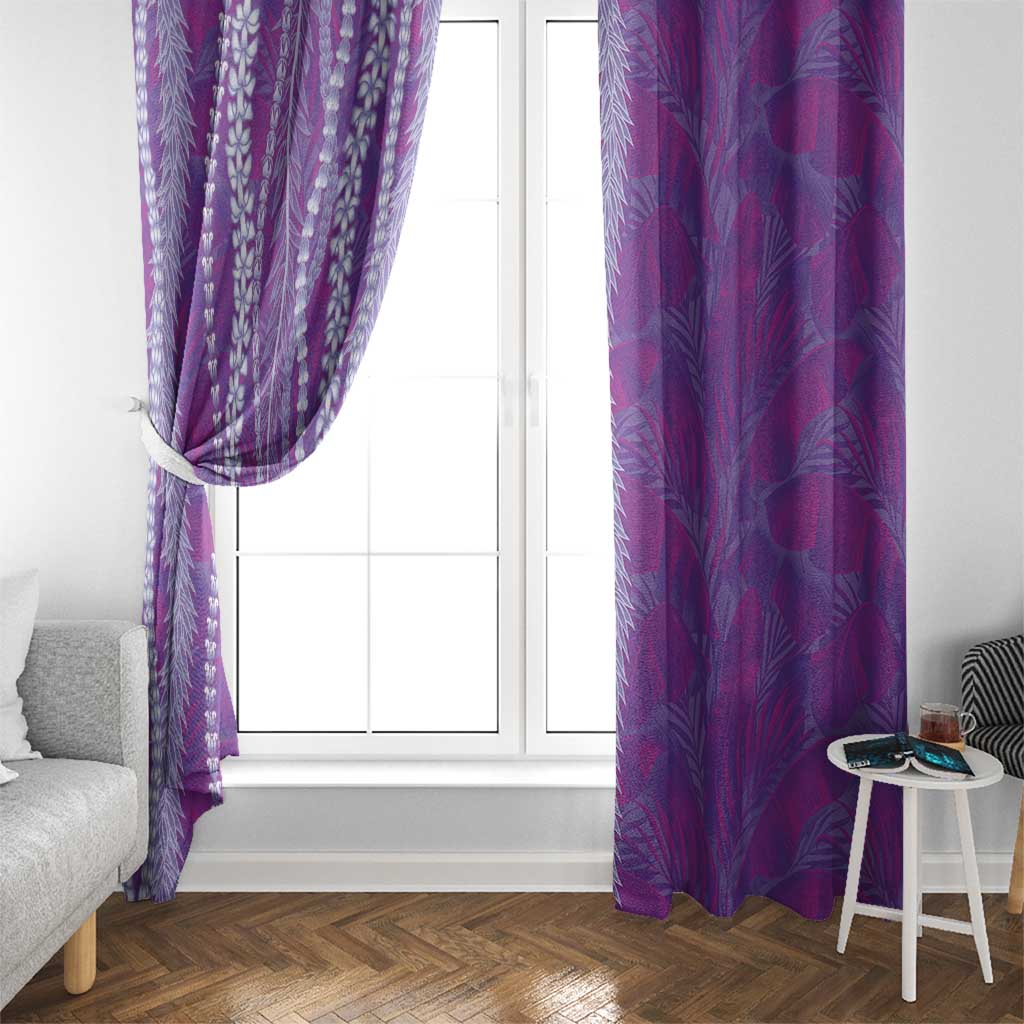 Hawaii Prince Kuhio Window Curtain Violet Hawaiian Lau Maia With Leis LT05 - Polynesian Pride