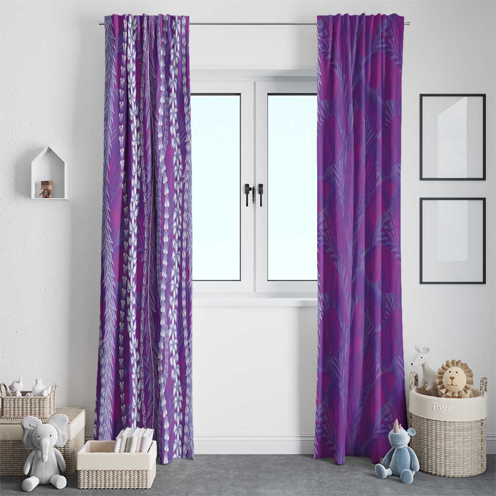 Hawaii Prince Kuhio Window Curtain Violet Hawaiian Lau Maia With Leis LT05 - Polynesian Pride