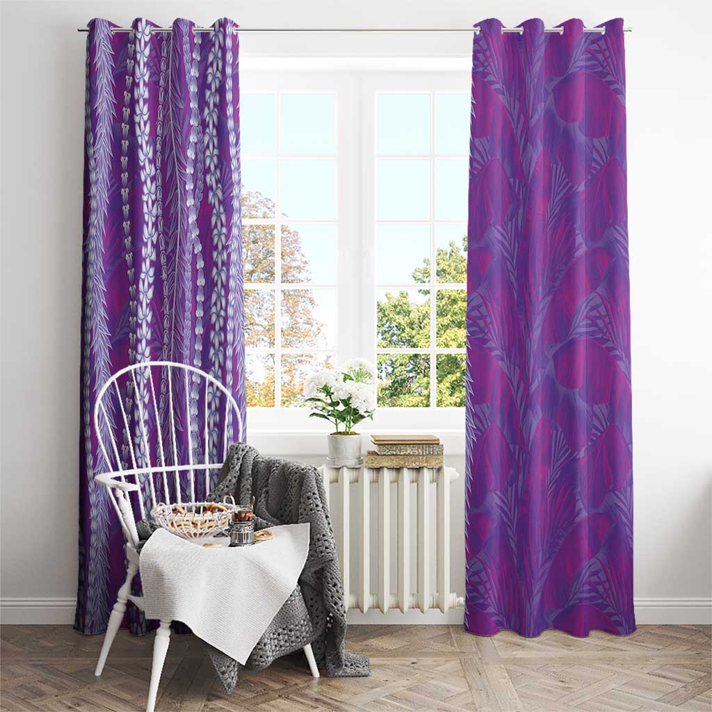 Hawaii Prince Kuhio Window Curtain Violet Hawaiian Lau Maia With Leis LT05 - Polynesian Pride