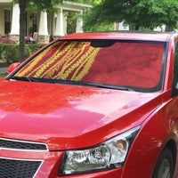 Hawaii Prince Kuhio Auto Sun Shade Red Hawaiian Lau Maia With Leis