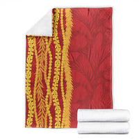 Hawaii Prince Kuhio Blanket Red Hawaiian Lau Maia With Leis