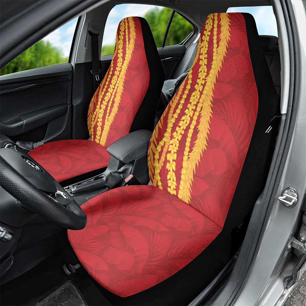 Hawaii Prince Kuhio Car Seat Cover Red Hawaiian Lau Maia With Leis