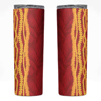 Hawaii Prince Kuhio Skinny Tumbler Red Hawaiian Lau Maia With Leis LT05 Red - Polynesian Pride